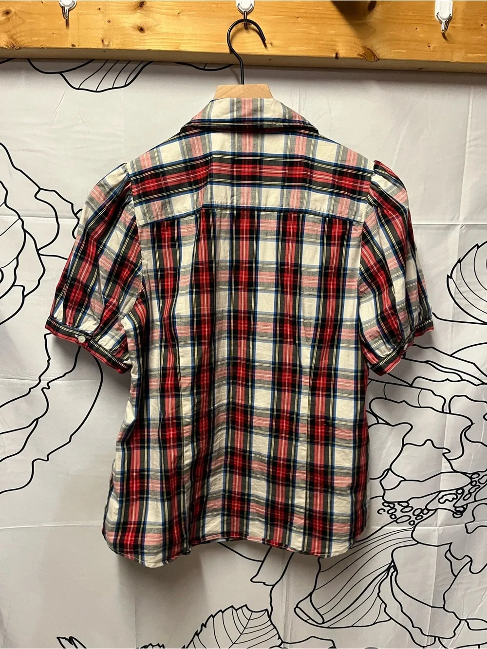 J. Crew Plaid Puff-Sleeve Button-Down Shirt (rack)